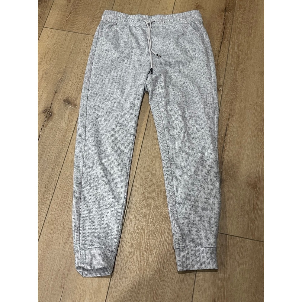 Zella Womens Grey Herringbone Knit Joggers Tapered Sweatpants Size Small P/S